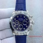 Low Price Copy Rolex Cosmograph Daytona SS Blue Diamond Leather Watch Buy Now